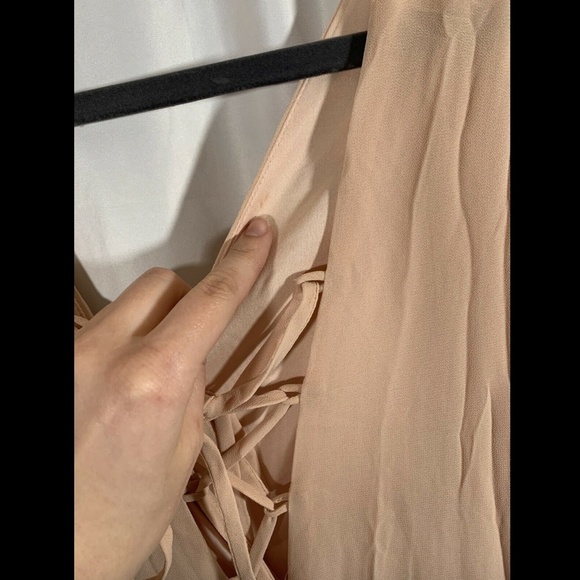 NWT Lulus Lace-Up‎ Back Chiffon Gown in Blush Pink [SZ Medium ] - Picture 8 of 8